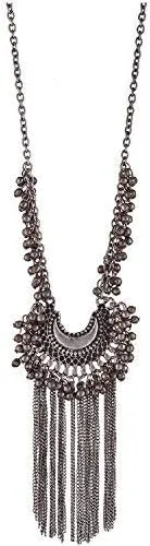 Indian Traditional with Bollywood Style Touch Afghani Turkish Style Vintage Oxidised German Silver Tribal Necklace Set for Women By Indian Collectible