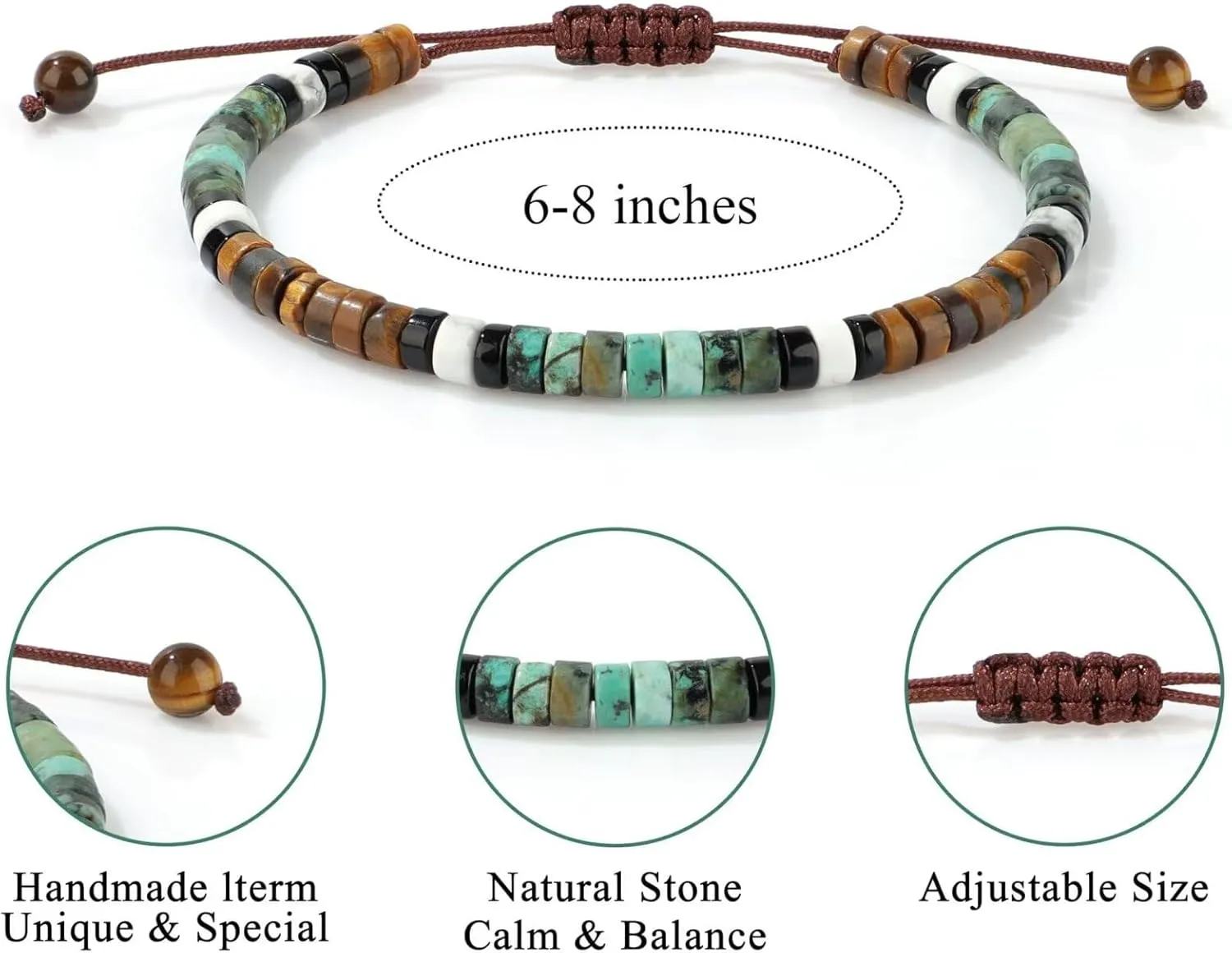 Inspirational Gifts for Women Men Healing Crystal Natural Stone Beaded Bracelets with Meanningful Card for Mom Friend Sister Friendship Jewelry