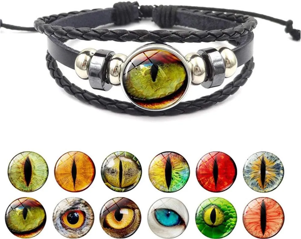 JczR.Y Classic Cat Eyes Crystal Jewelry Sets Dragon Eyes Moon Shape Necklace Bracelet Earrings for Women Fashion Jewelry