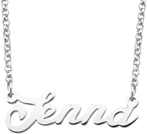 Jenna Name Necklace Custom Personalized in Silver Plate Gift for Women Couple