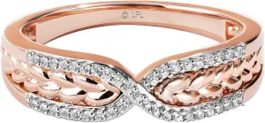 Jewelili Star Wars Fine Jewelry Galactic Royalty Women's Ring 1/10 Ct.Tw. White Diamonds 10K Rose Gold