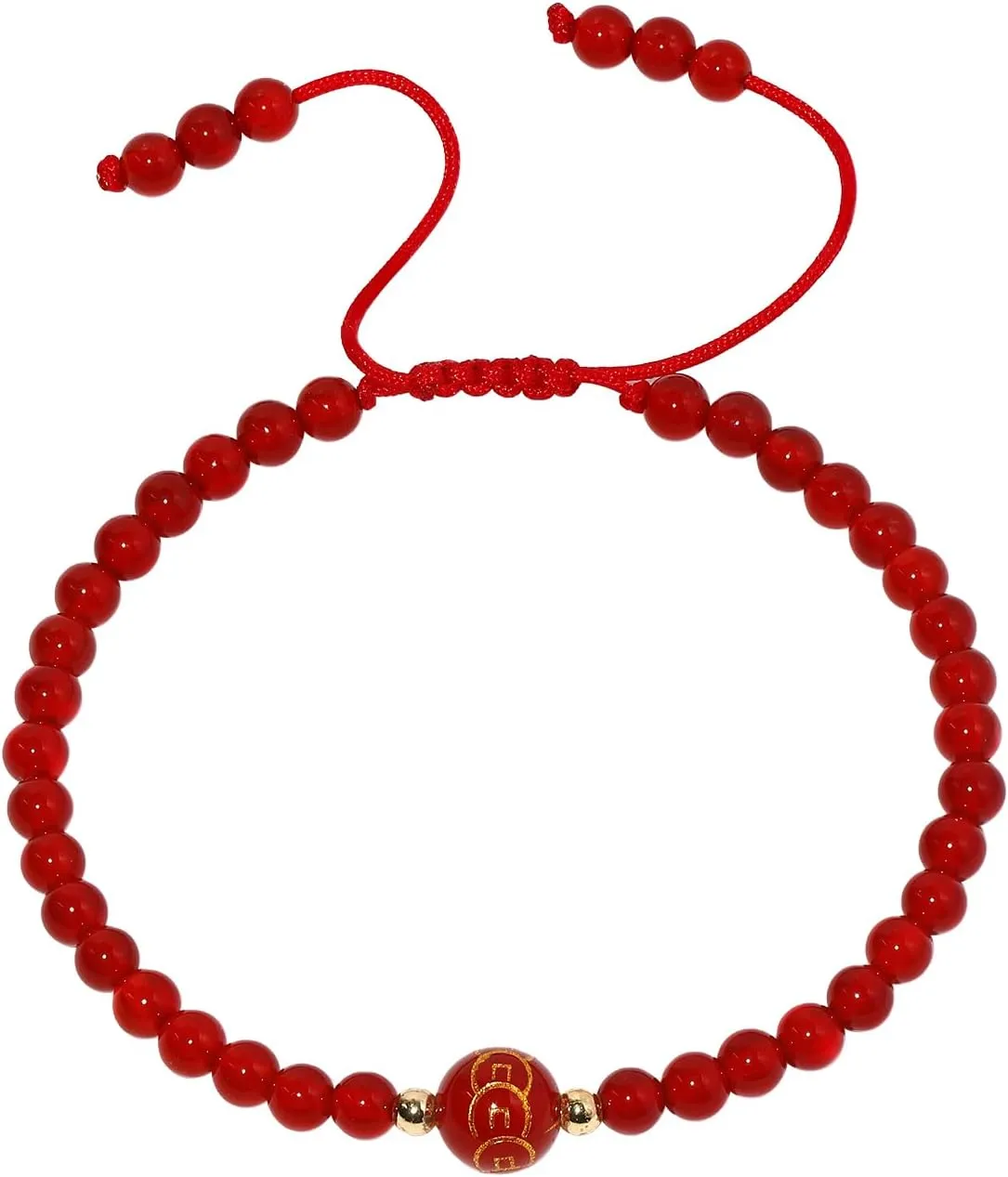 JEWME Red Agate Beaded Bracelet, Friendship Bracelet, Friend