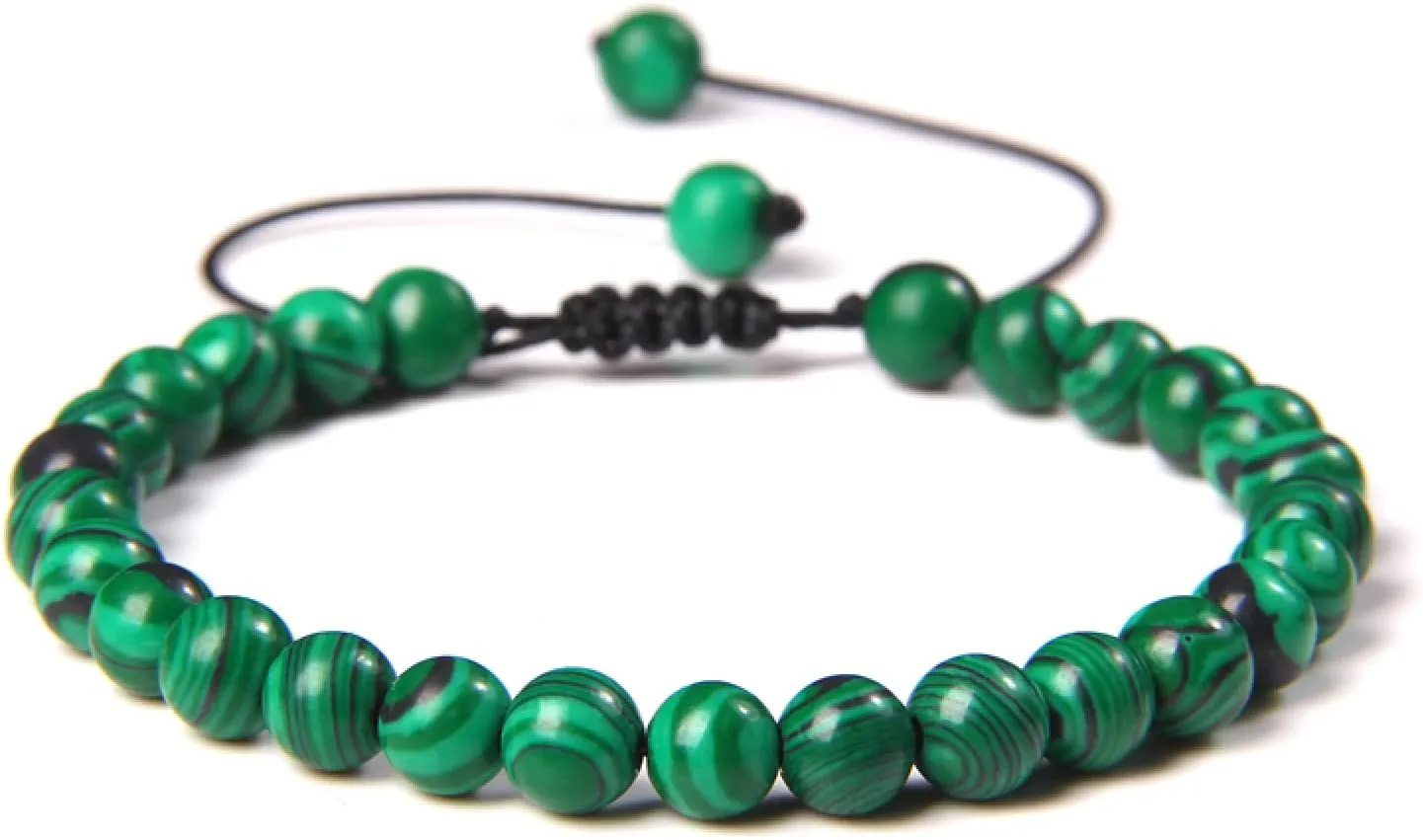 JITEM 6MM Natural Stone Bracelets for Women Men Crystal Braided Bracelet Amethysts Jewelry,Opal Household (Color : Imitation Malachite)