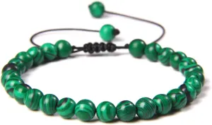 JITEM 6MM Natural Stone Bracelets for Women Men Crystal Braided Bracelet Amethysts Jewelry,Opal Household (Color : Imitation Malachite)