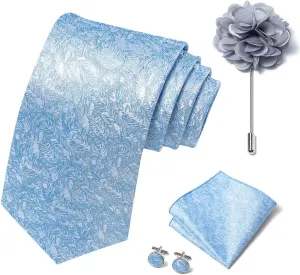 joy alice Ties Set Men Mixed Color Necktie Handkerchief Cufflinks Brooch 3.15 Formal