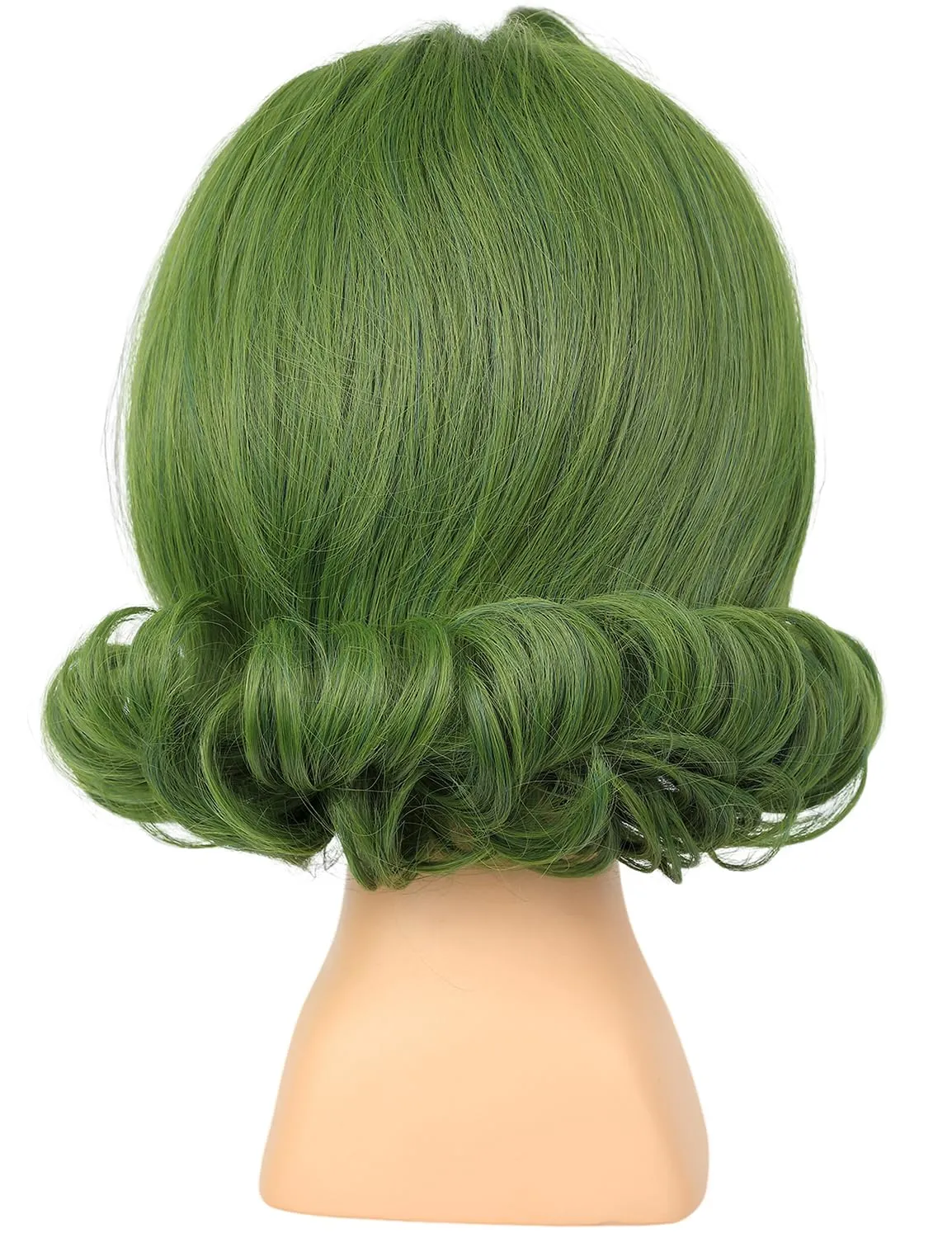 Kids Short Olive Green Cosplay Wig with White Eyebrows for Halloween Costume Party (Kids Olive Green Wig)