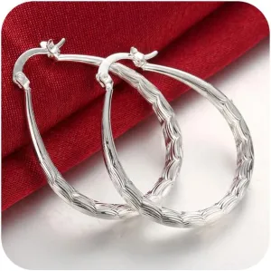 KUYIUIF 925 Sterling Silver Fashion Classic Fish Scales Hoop Drop Dangle Earring for Women