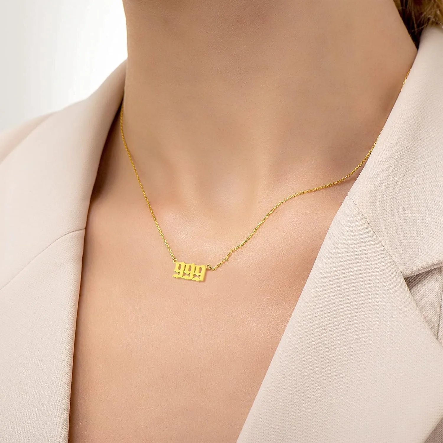 LAOYOU 2pcs Pack Angel Number Necklace For Women, Gold Silver 000 111 1111 222 333 444 555 666 777 888 999 Angel Numbers Necklace For Girls Numerology Jewelry Hypoallergenic Non Tarnish