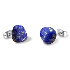 Lapis Lazuli Stud Earrings, Small Earrings for Second Hole, Everyday Earrings for Women, December Birthstone Jewelry for Men