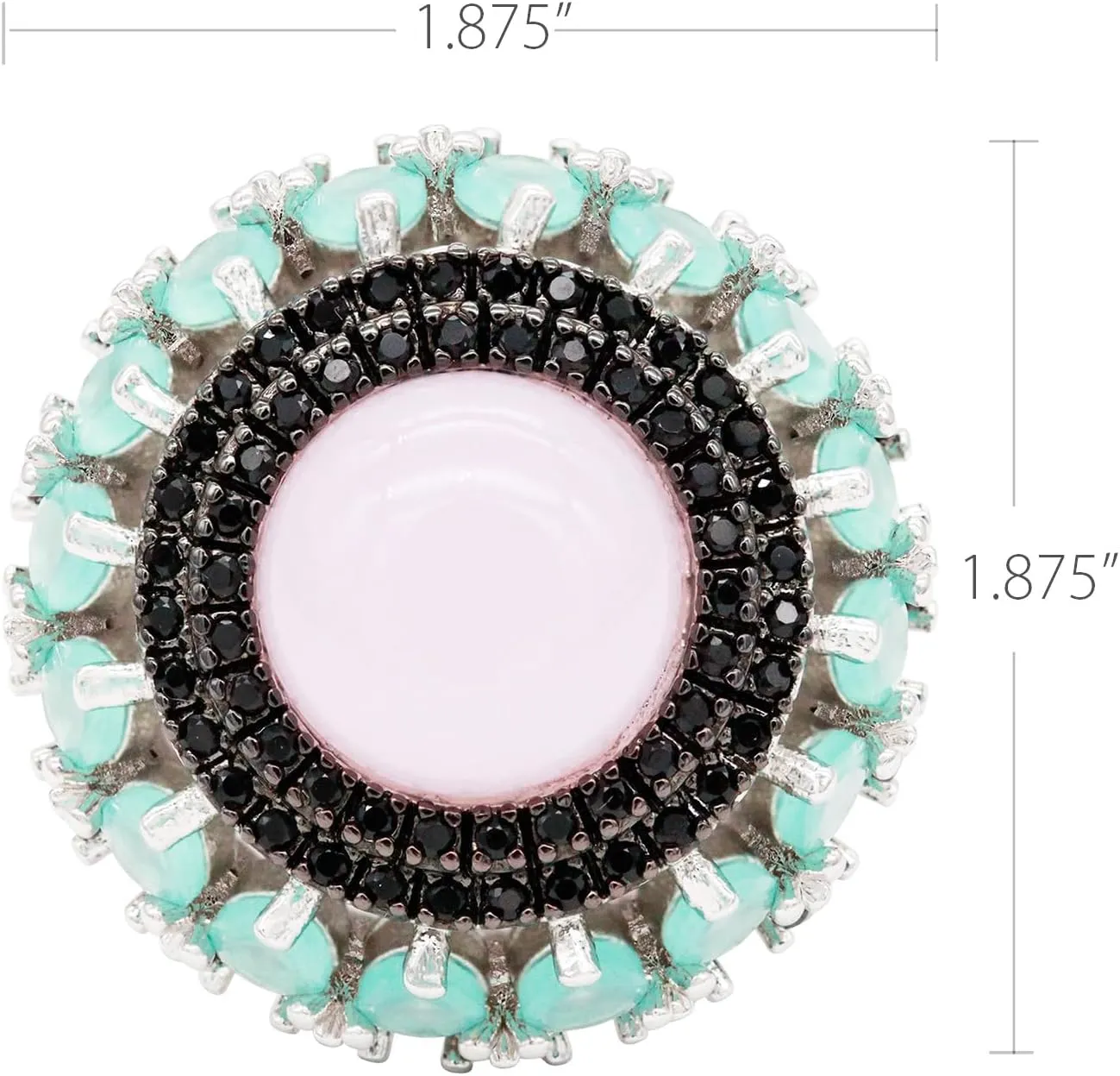 Lavencious Rose Quartz Vintage Luxury Design With AAA Cubic Zirconia Statement Rings for Women Jewelry
