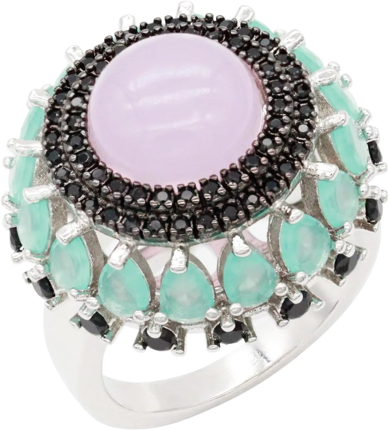 Lavencious Rose Quartz Vintage Luxury Design With AAA Cubic Zirconia Statement Rings for Women Jewelry