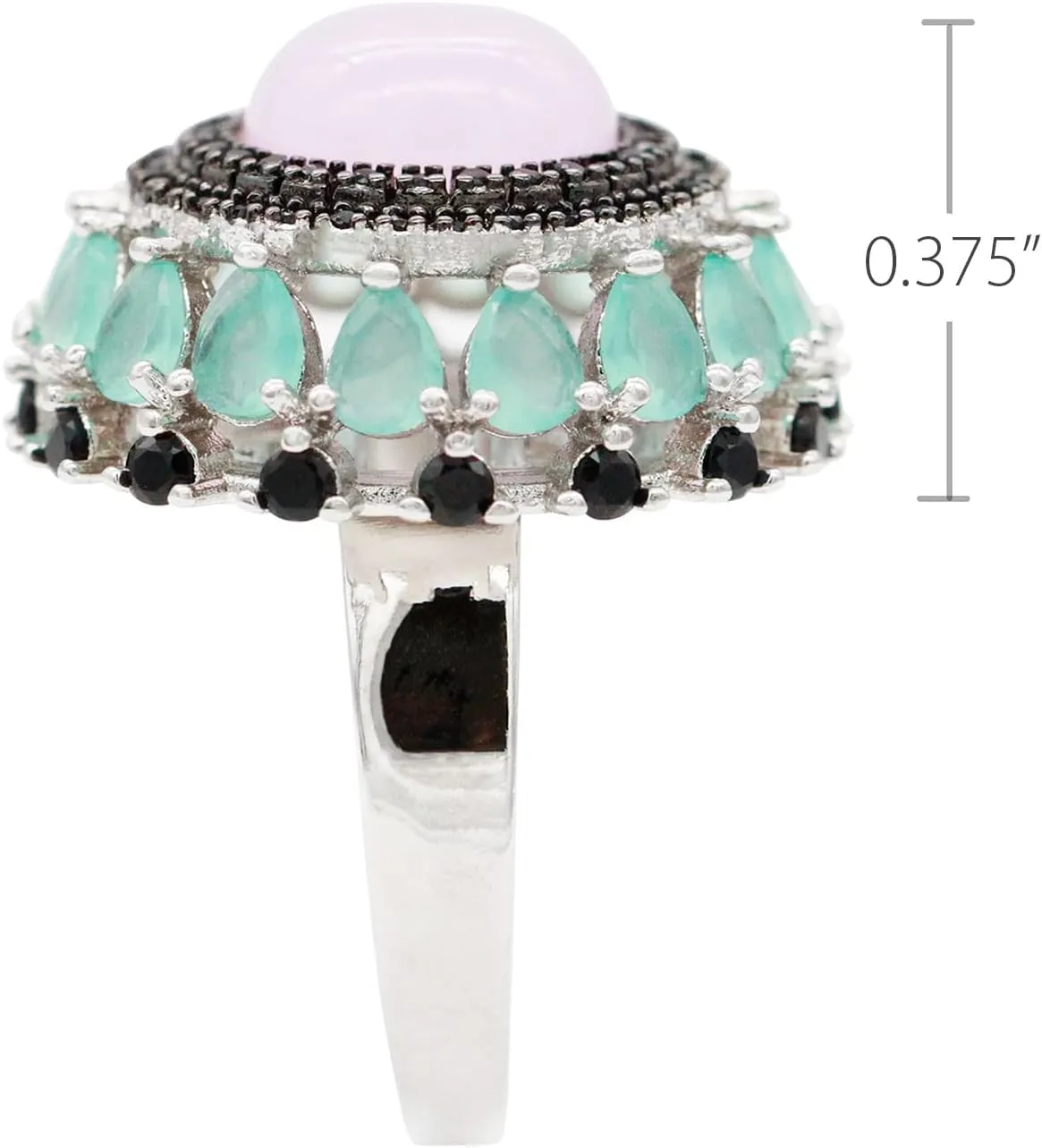 Lavencious Rose Quartz Vintage Luxury Design With AAA Cubic Zirconia Statement Rings for Women Jewelry