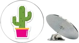 Leaning Cute Cactus Metal 0.75" Lapel Hat Pin Tie Tack Pinback