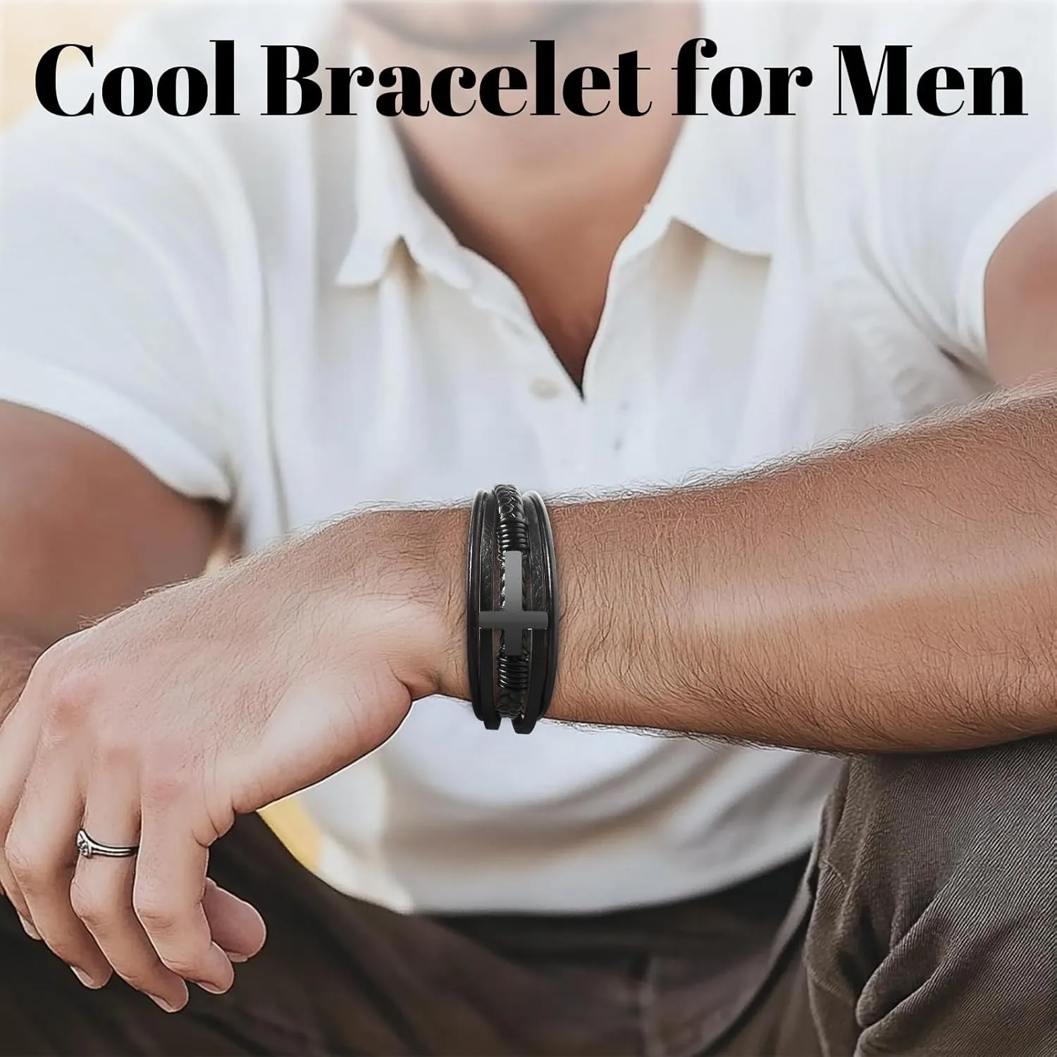 Leather Bracelet Birthday Gifts For Men: To My Man Bracelet Infinity Knot Love You Forever Gifts For Him - Inspirational Mens Leather Bracelet Cool Anniversary Christmas Valentines Fathers Gift Ideas
