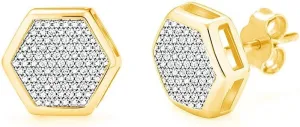 LeCalla 925 Sterling Silver CZ Stud Earrings Lightweight Classic Geometric Micro Pave Cubic Zirconia Stud Earrings for Women Teen