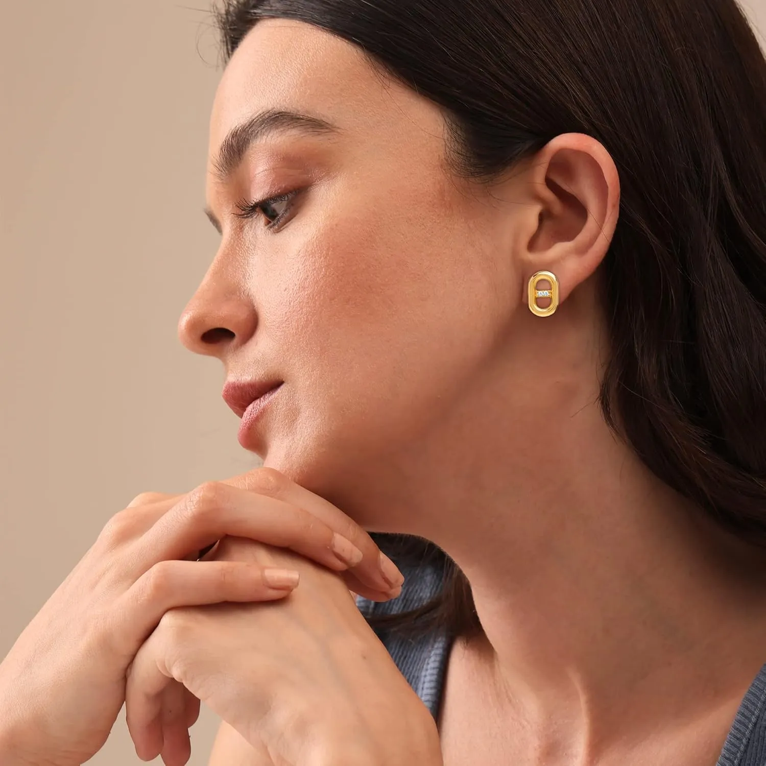 LeCalla 925 Sterling Silver Omega Back Earrings for Women | Pierced Stud Earrings Gift for Her, Wife or Girlfriend | Classic Omega Back Stud Earrings Jewelry for Daily Wear or Special Occasions