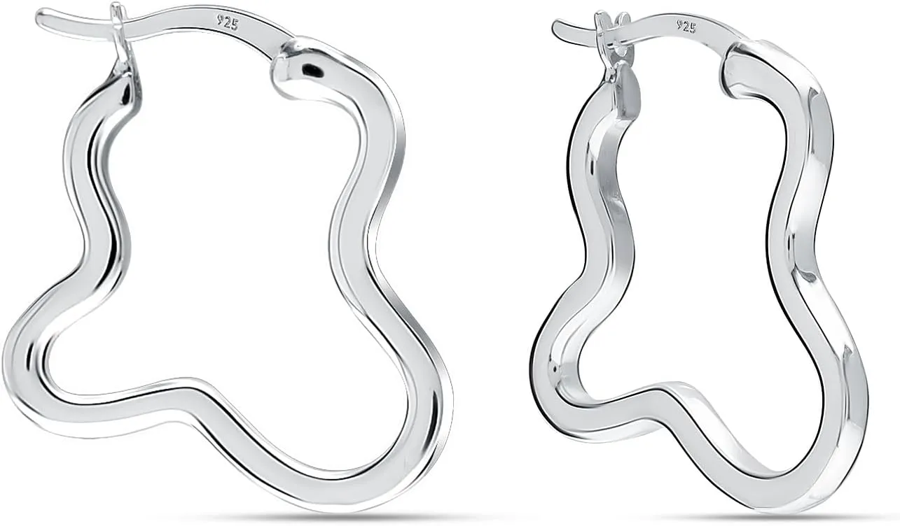 LeCalla 925 Sterling Silver Twisted Hoop Earrings for Women | Lightweight Hypoallergenic Handmade Classic Twist Click-Top Hoop Earrings