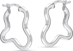 LeCalla 925 Sterling Silver Twisted Hoop Earrings for Women | Lightweight Hypoallergenic Handmade Classic Twist Click-Top Hoop Earrings
