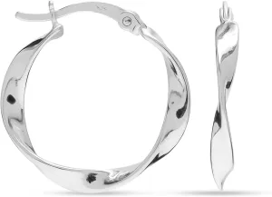 LeCalla 925 Sterling Silver Twisted Hoop Earrings for Women | Lightweight Hypoallergenic Handmade Classic Twist Click-Top Hoop Earrings