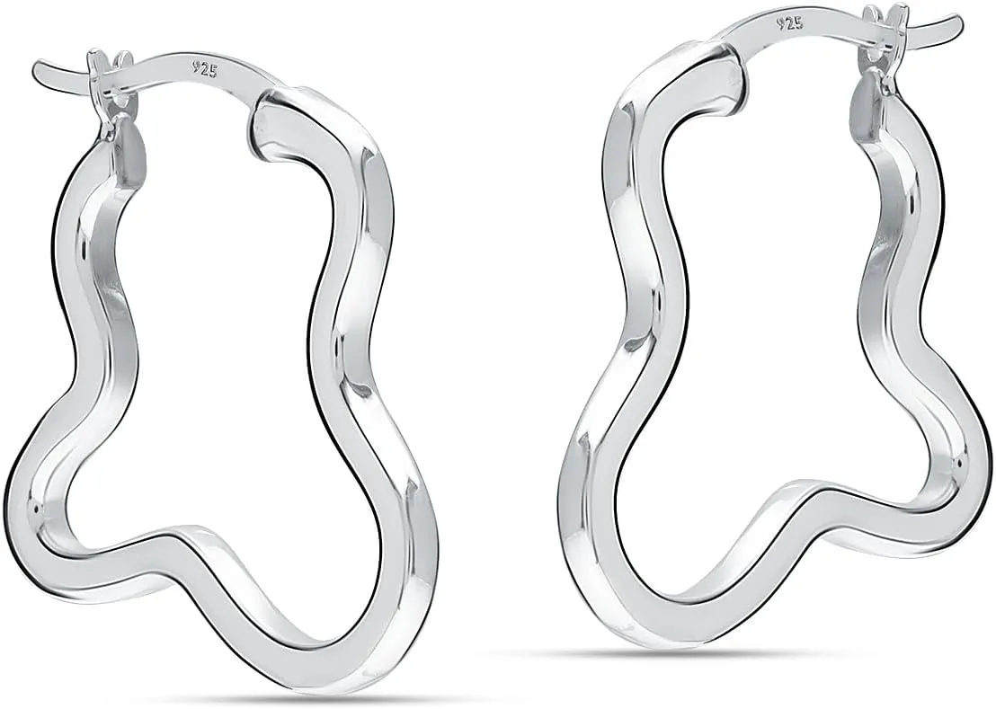 LeCalla 925 Sterling Silver Twisted Hoop Earrings for Women | Lightweight Hypoallergenic Handmade Classic Twist Click-Top Hoop Earrings