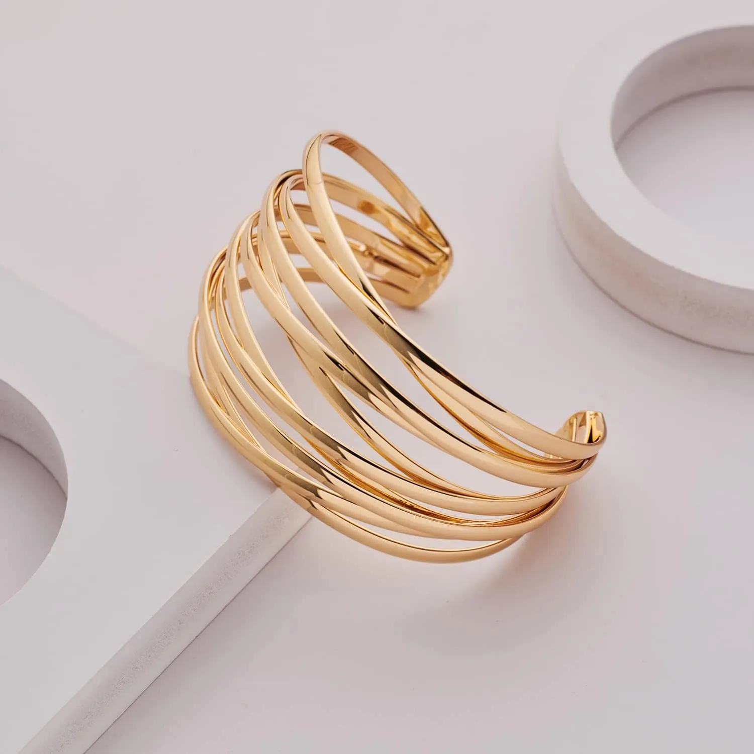 LILIE&WHITE Twisted Gold Bracelet For Women - Love Bracelet, Trendy Boho Jewelry For Girls