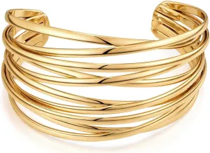 LILIE&WHITE Twisted Gold Bracelet For Women - Love Bracelet, Trendy Boho Jewelry For Girls