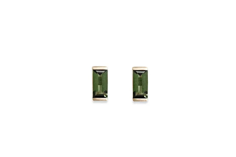 Linea Green Tourmaline Studs