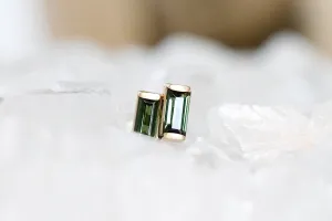 Linea Green Tourmaline Studs