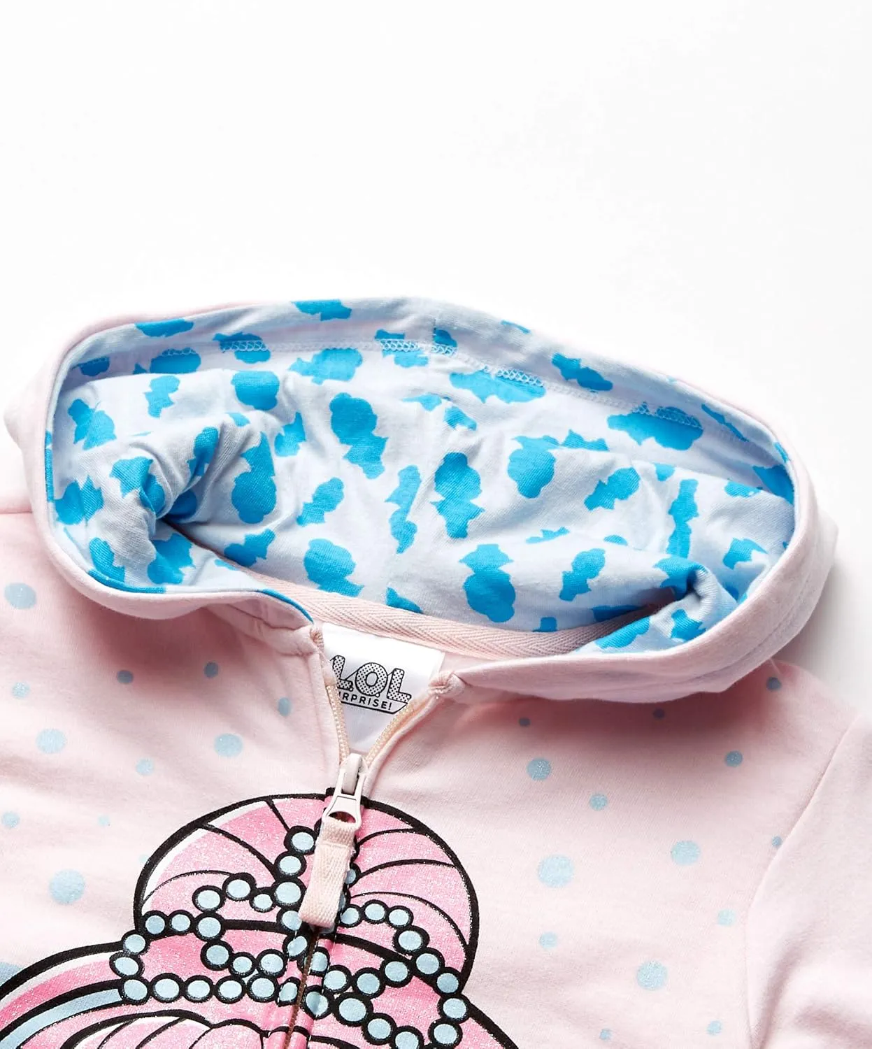 L.O.L. Surprise! Girls' The Glitterati Crystal Queen Big Face Zip-up Hoodie