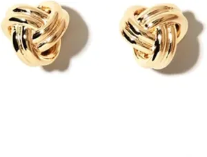 Love Knot Twists Earring Gold Plated Stud Small Wedding Cartilage Classic Twisted Button Knot Earrings Sterling Silver Post Tragus Infinity Cute Valentine's Day Gifts for Women Best Friends