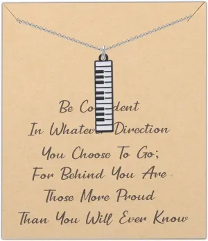 LQRI Piano Key Necklace - Pianist & Music Student Graduation Gift