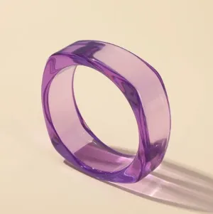 Lucite Square Bangle - Purple