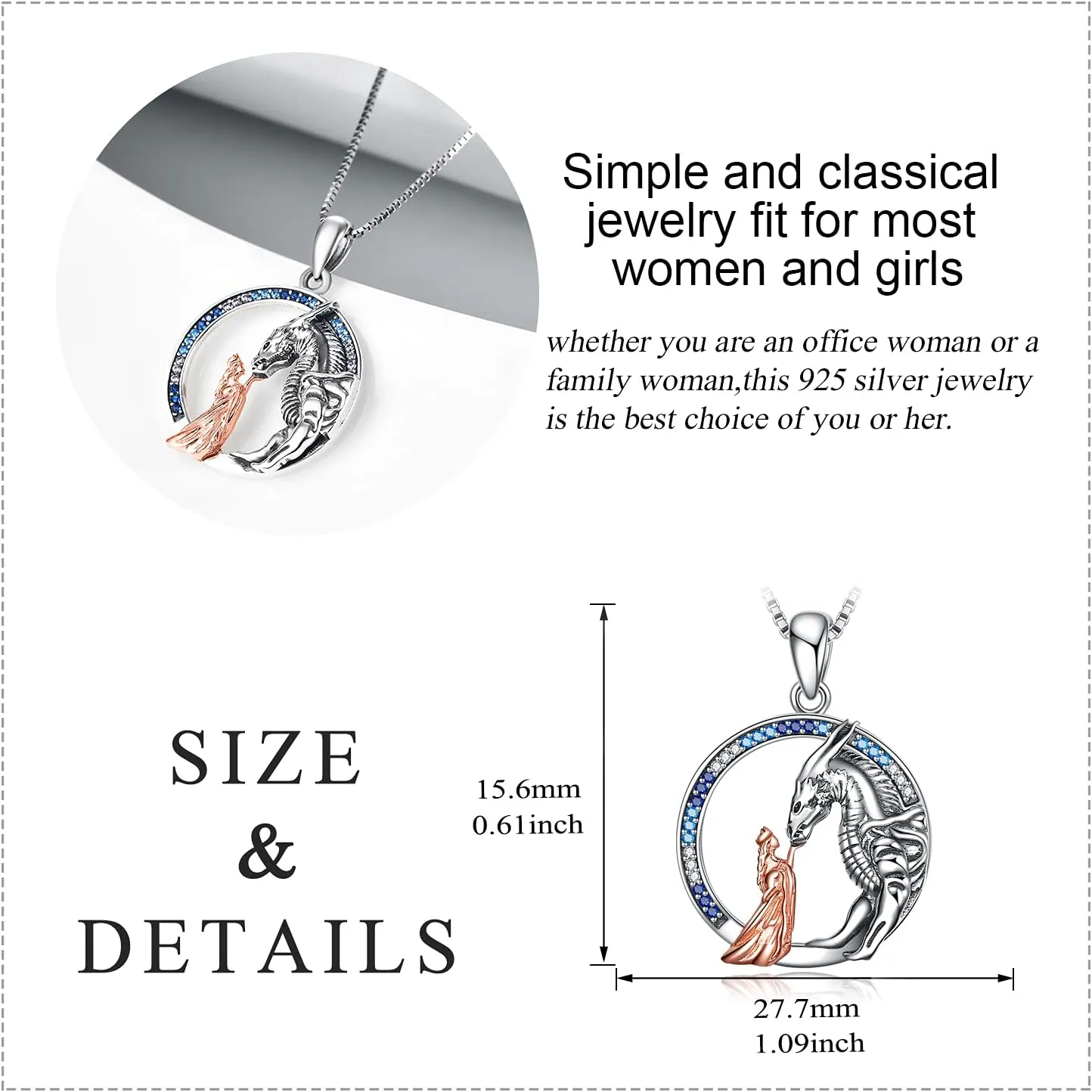 LUHE Animal Necklace Sterling Silver Cute Pendant Jewelry Gifts for Women and Teens