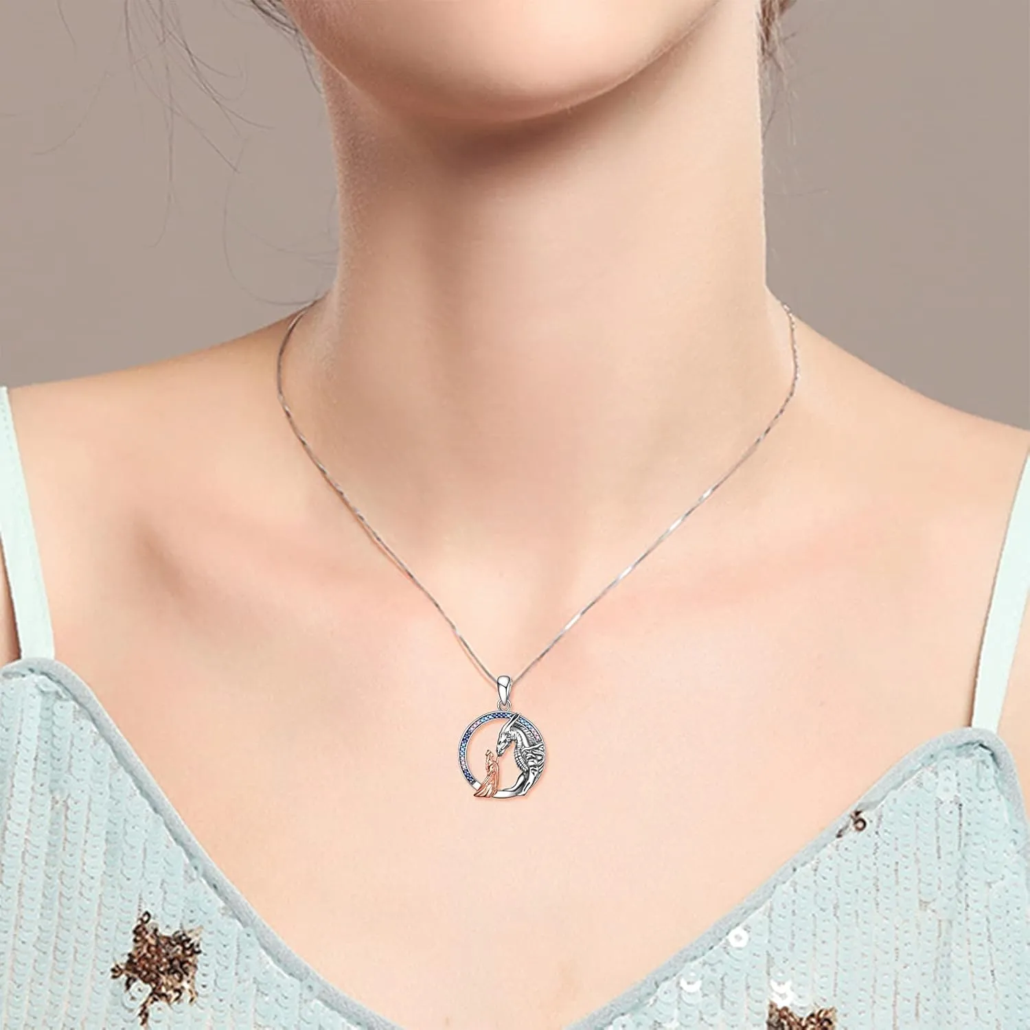 LUHE Animal Necklace Sterling Silver Cute Pendant Jewelry Gifts for Women and Teens