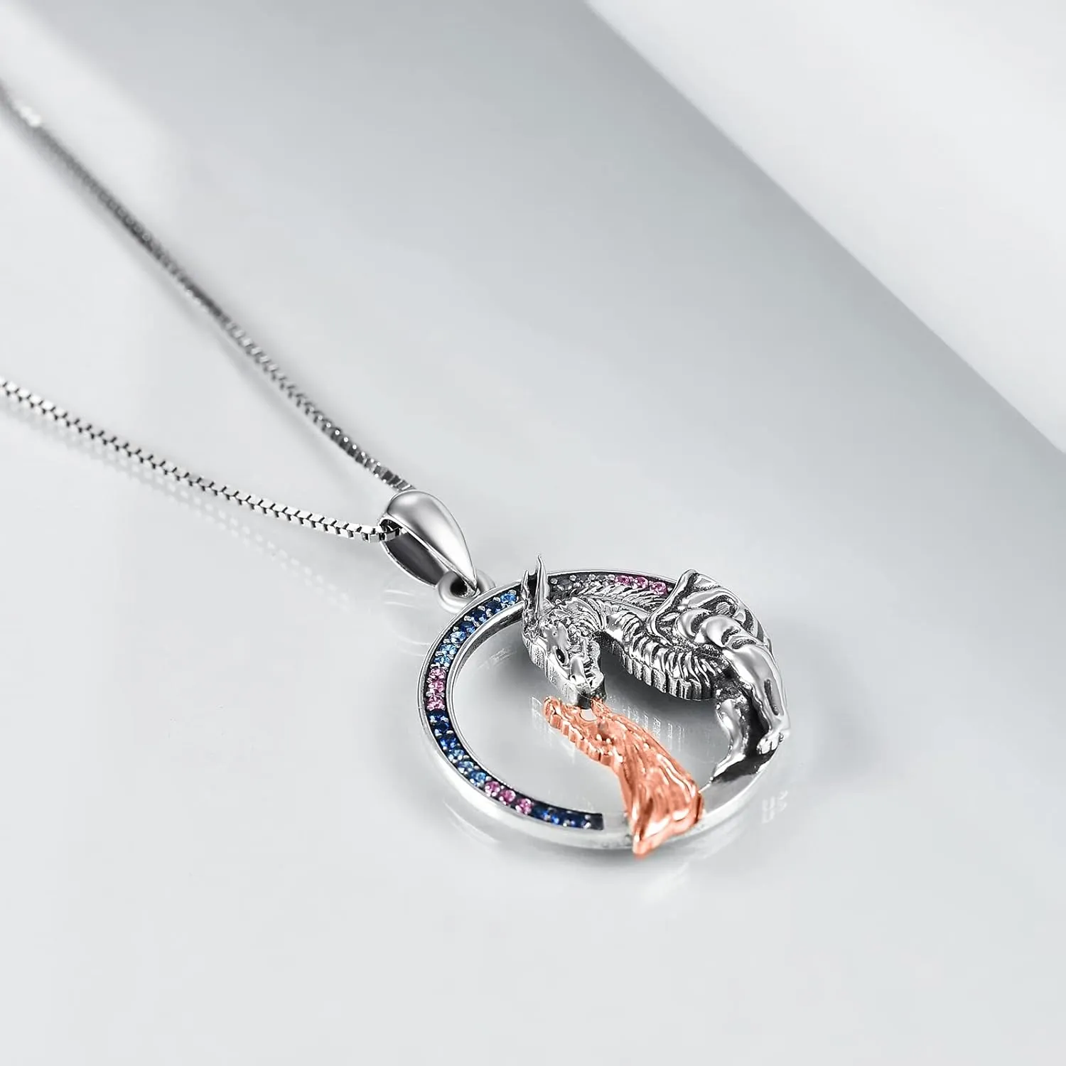 LUHE Animal Necklace Sterling Silver Cute Pendant Jewelry Gifts for Women and Teens