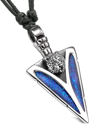 Magic Human Bear Necklace - Cool Arrowhead Wild Roaring Grizzly Amulet - Brave and Protection Tooth Pendant Jewelry