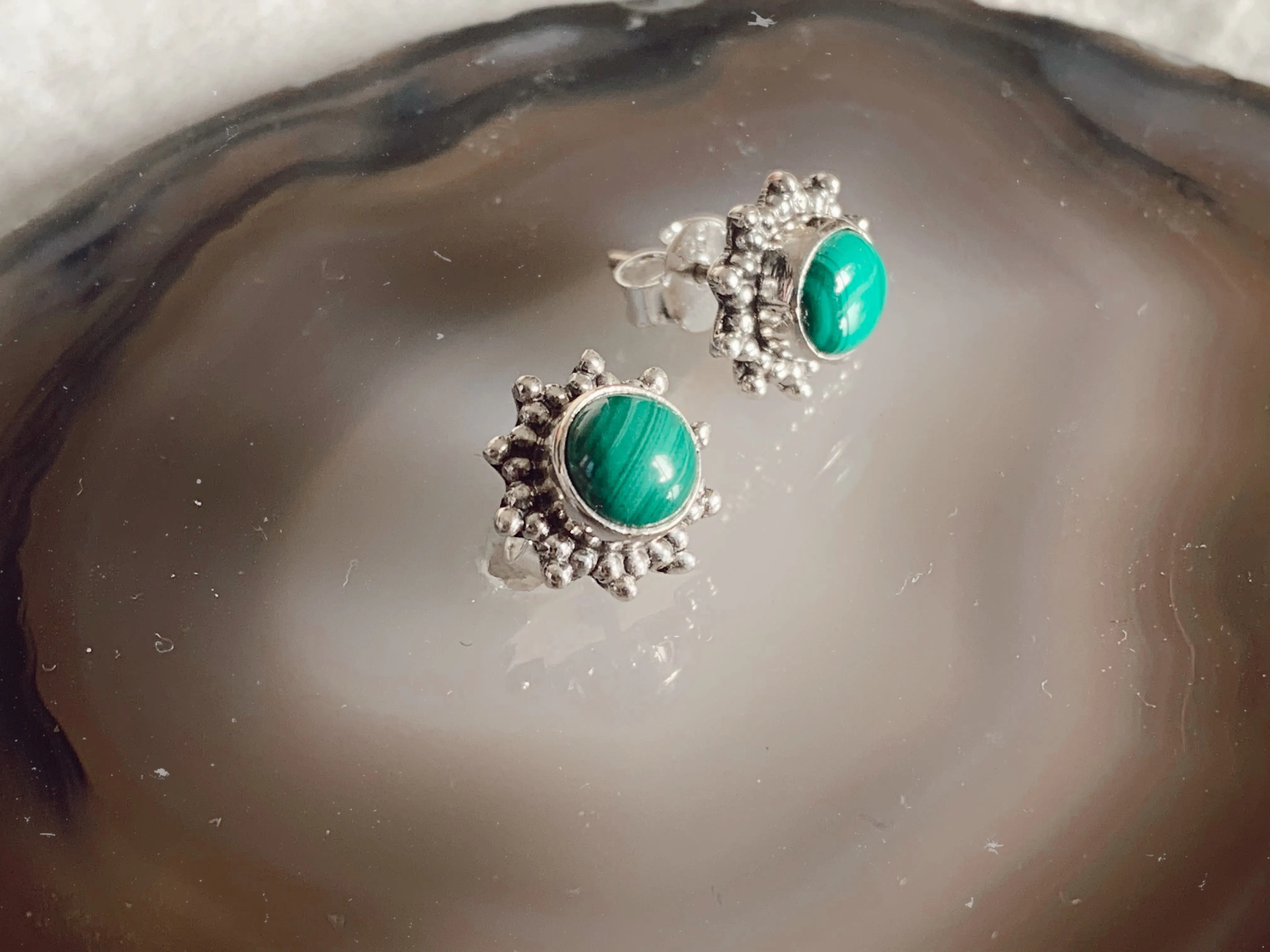 Malachite Sole Studs