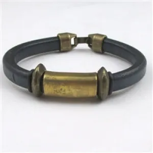 Man's Navy blue Regaliz Leather Brcelet
