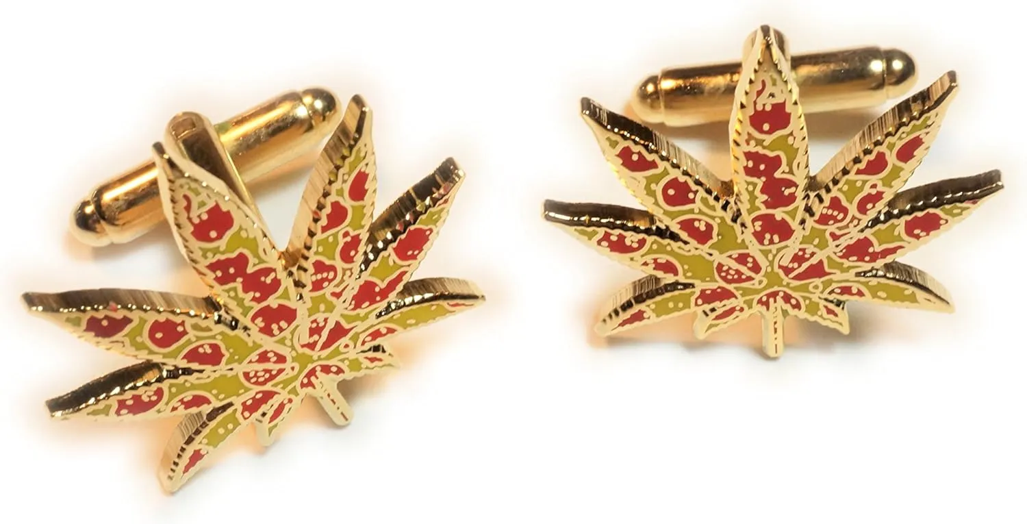 Marijuana 420 Pepperoni Pizza Medical Pot Weed Medical Suit Wedding Cufflinks Pair