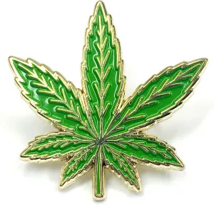 Marijuana Leaf Enamel Lapel Pin
