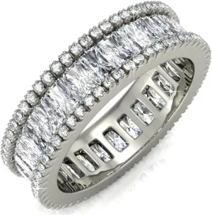 Matashi 18k White Gold-Plated Eternity Ring for Women Vintage Style, 360 Degree Design, Trendy Fashion Jewelry Gift for Girls, Ladies, Wife, Mom