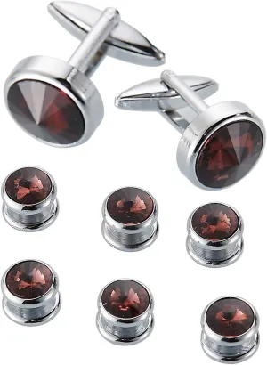 Men's Cufflinks and Studs Sets,Tuxedo Shirt Cufflinks and Studs Set formen. for Business Dinners, Parties, Anniversaries, Weddings, Birthday Gifts, Black gift boxes