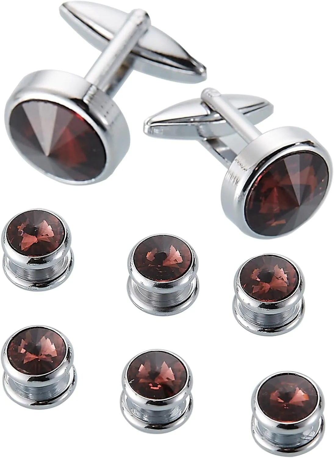 Men's Cufflinks and Studs Sets,Tuxedo Shirt Cufflinks and Studs Set formen. for Business Dinners, Parties, Anniversaries, Weddings, Birthday Gifts, Black gift boxes