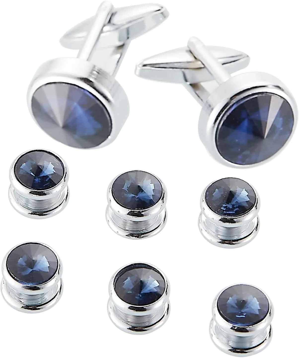 Men's Cufflinks and Studs Sets,Tuxedo Shirt Cufflinks and Studs Set formen. for Business Dinners, Parties, Anniversaries, Weddings, Birthday Gifts, Black gift boxes