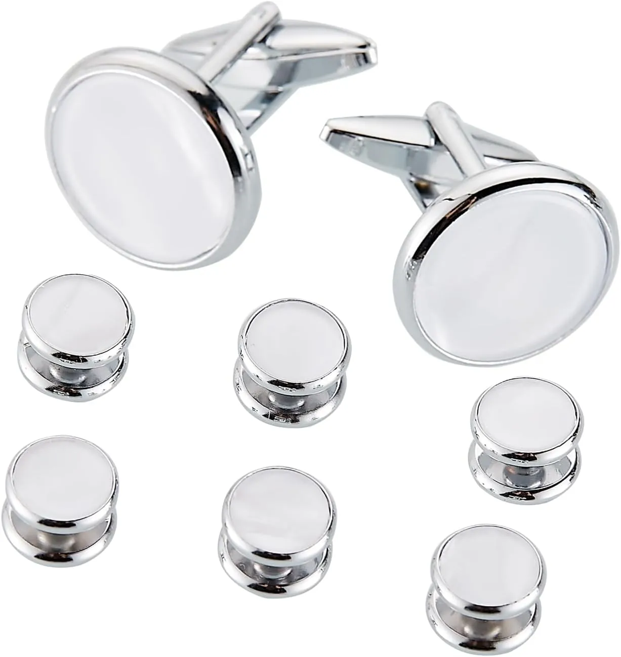 Men's Cufflinks and Studs Sets,Tuxedo Shirt Cufflinks and Studs Set formen. for Business Dinners, Parties, Anniversaries, Weddings, Birthday Gifts, Black gift boxes
