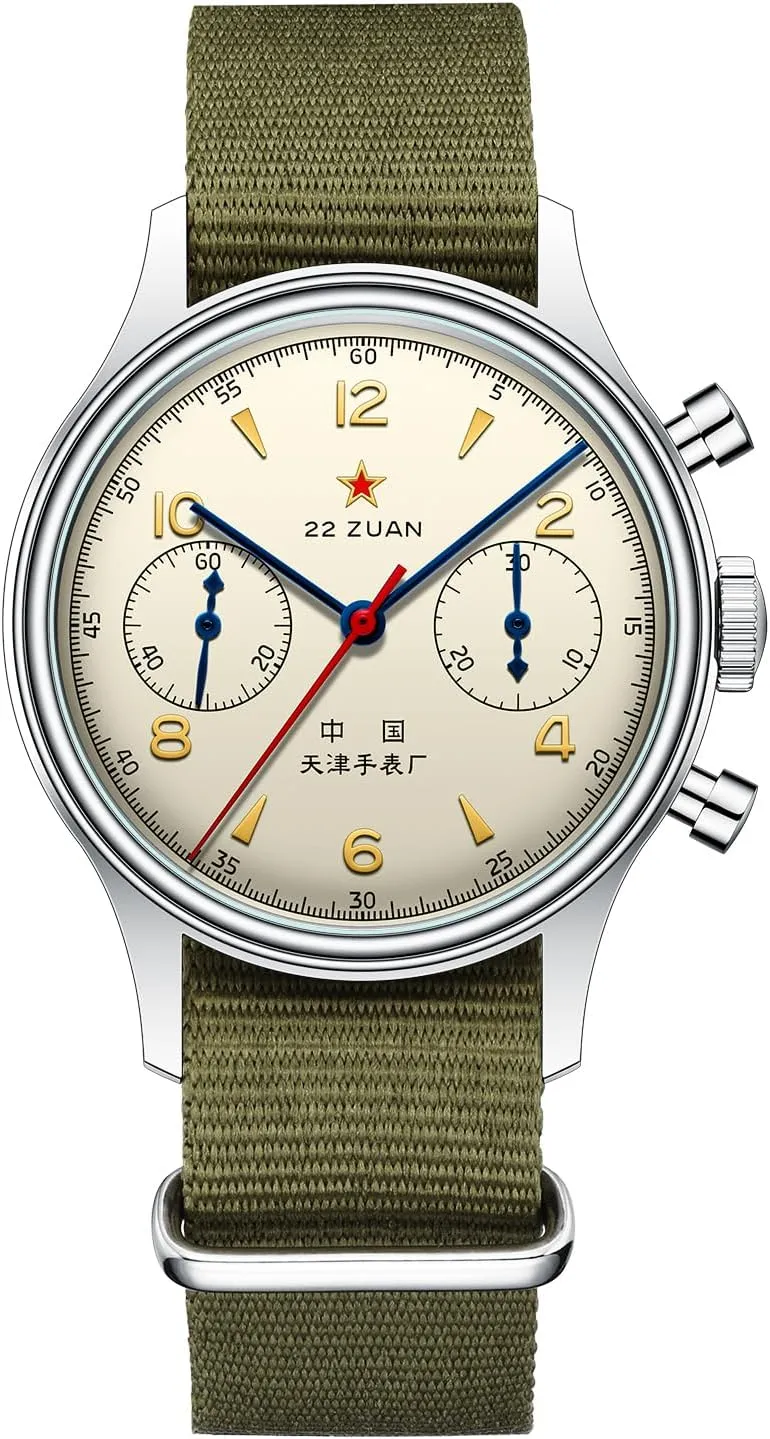 Men's Mechanical Wristwatch, Seagull 1963 Aviation Chronograph Pilot Mechanical Watch, Manual Winding, GD 1963 International Edition, ST1901