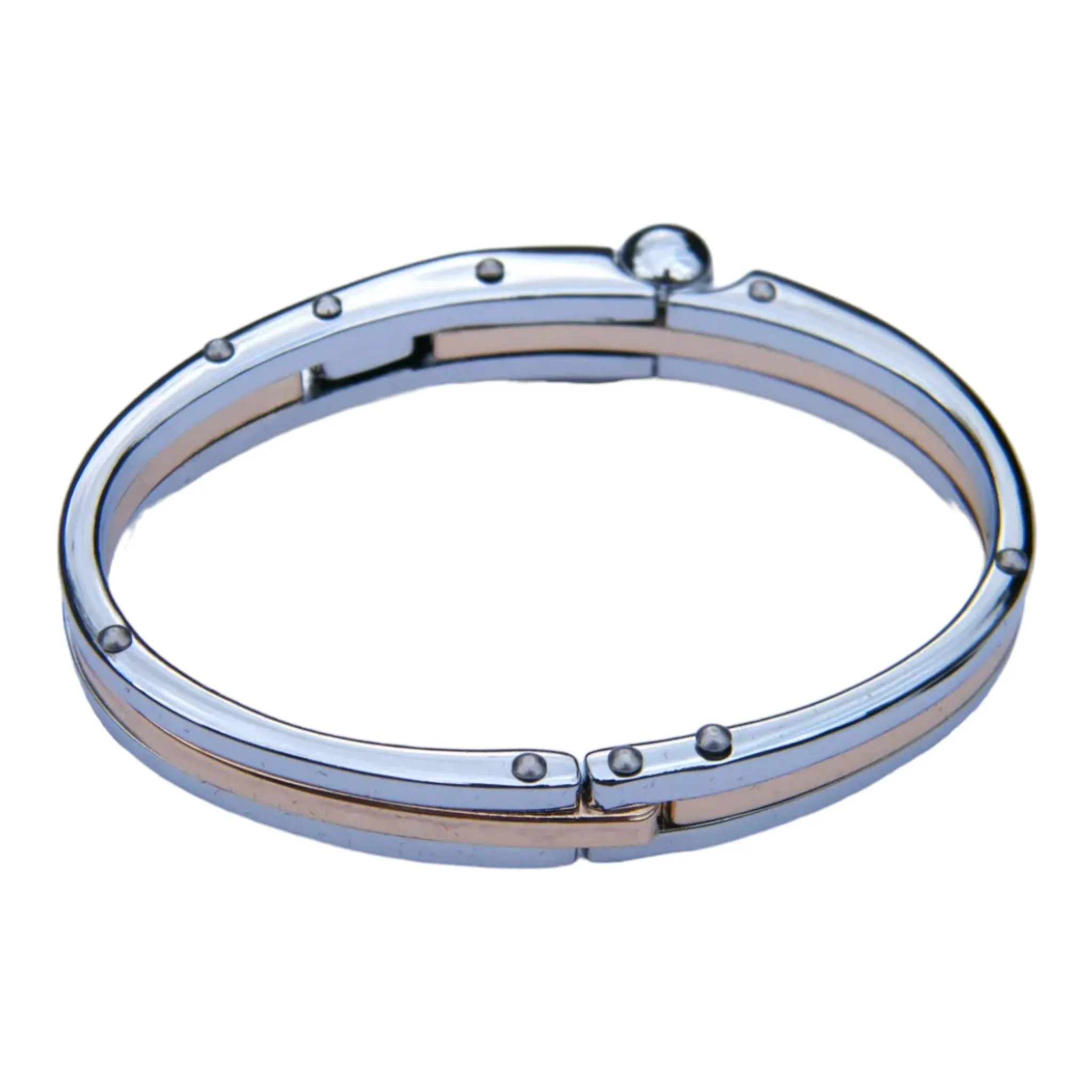 Men's Sleek Two-Tone Handcuff Bracelet