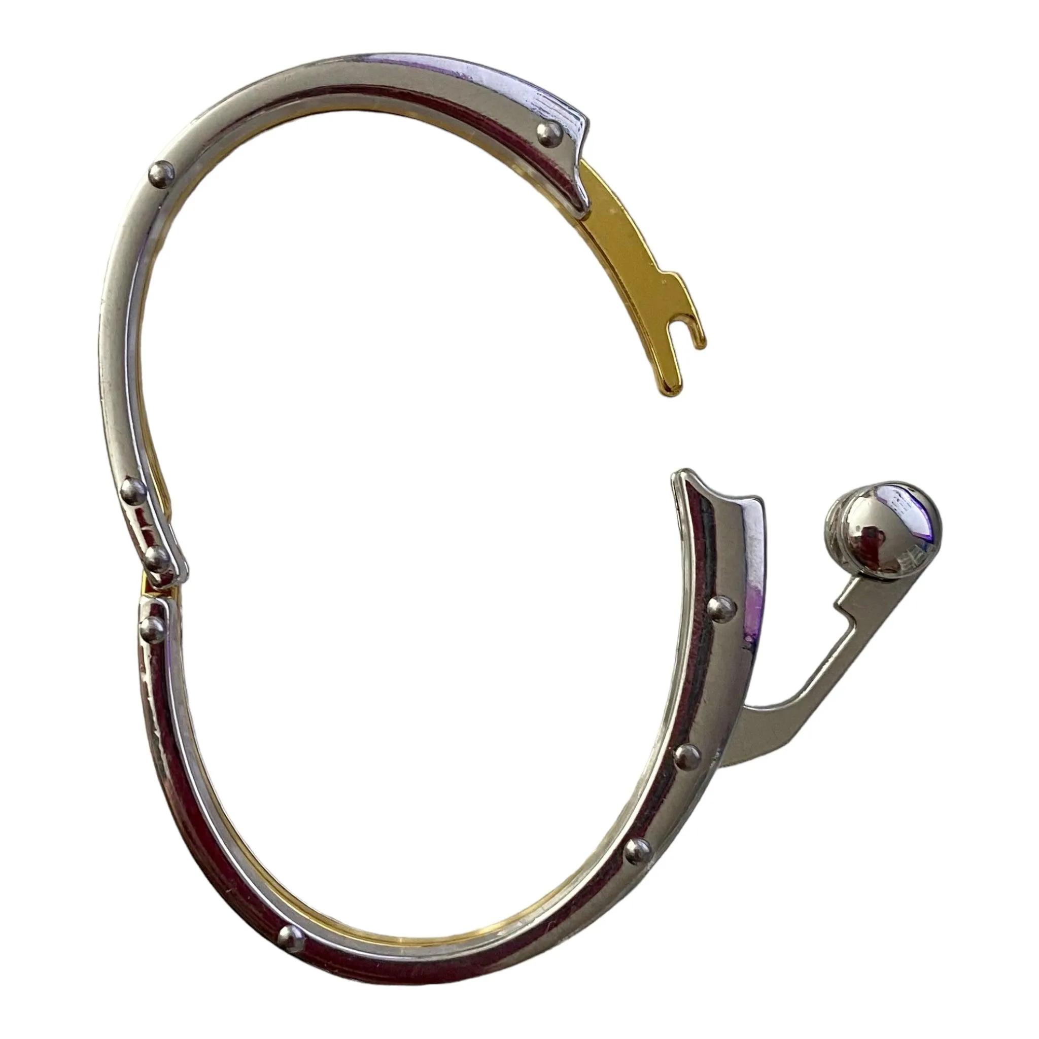 Men's Sleek Two-Tone Handcuff Bracelet