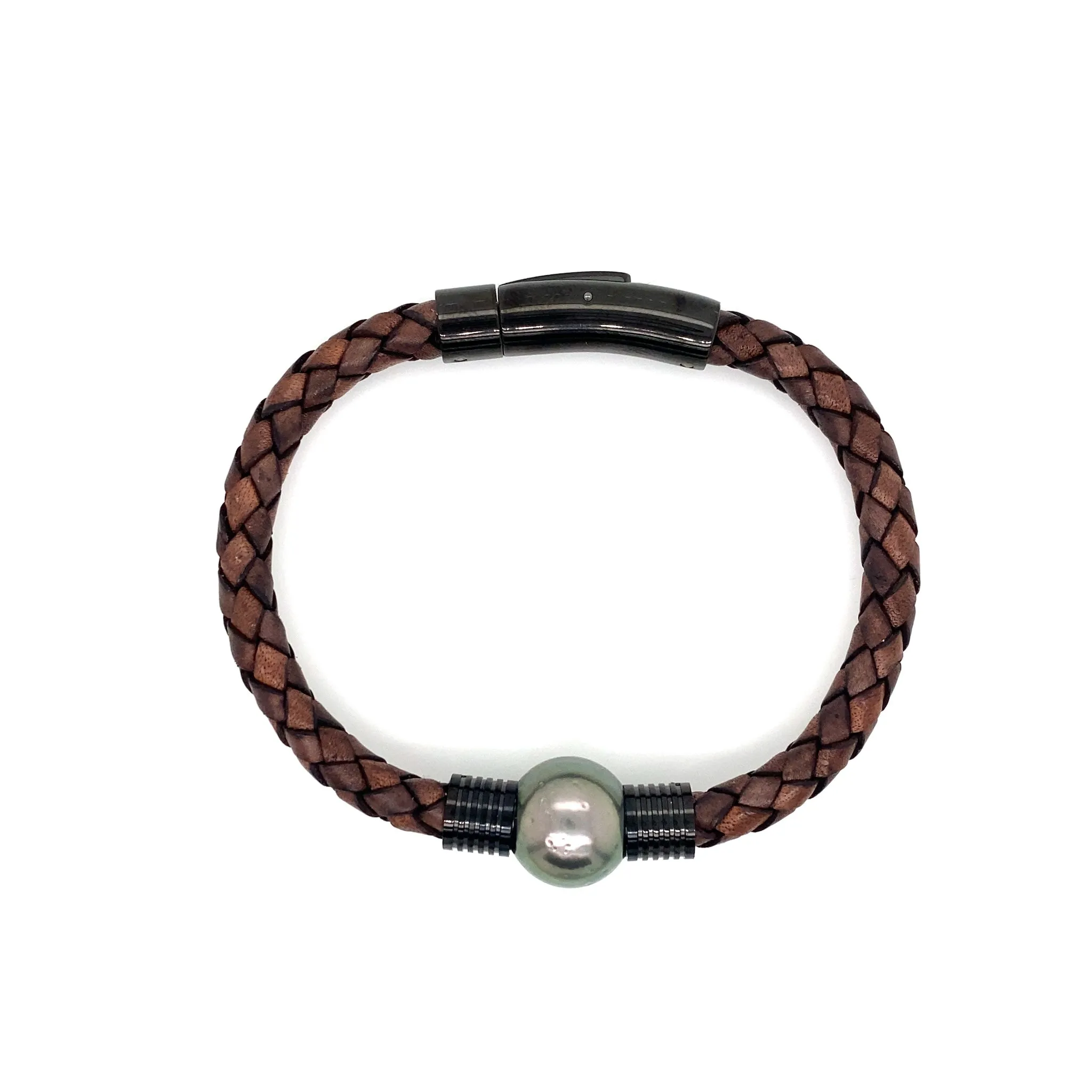 Men's Tahitian Pearl & Leather Bracelets