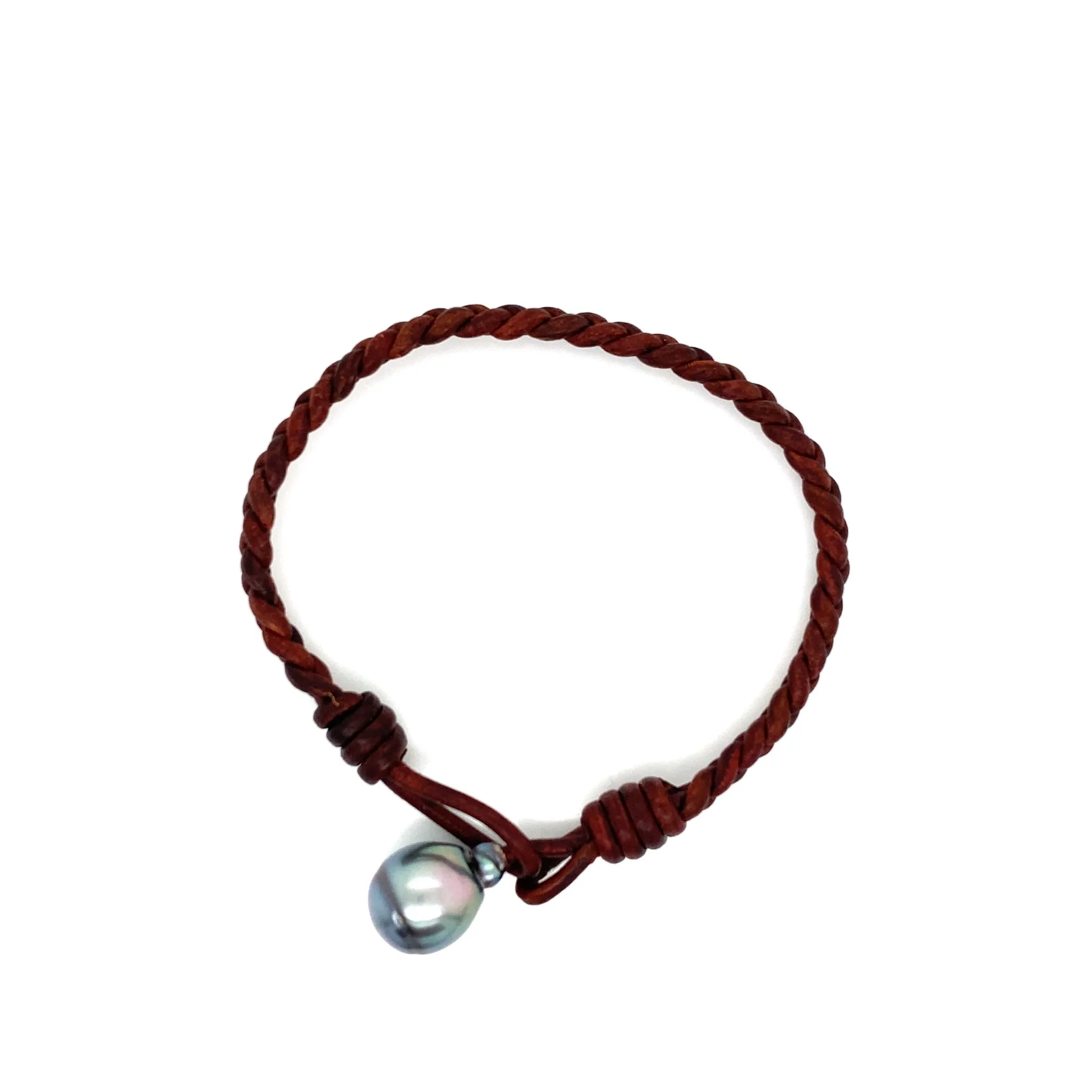 Men's Tahitian Pearl & Leather Bracelets